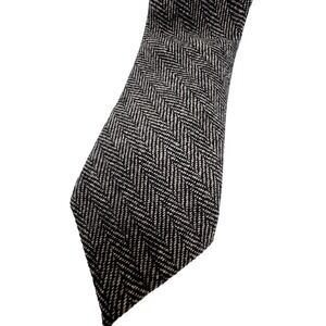 J.Crew The Narrow Tie Grey Black Herringbone Tweed Slim Necktie Mens Accessory